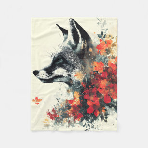 Manta Polar Naturaleza de vida silvestre Boho Floral Fox