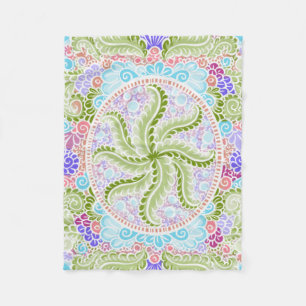 Manta Polar Naturaleza Pastel Mandala Art