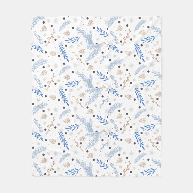 Manta Polar Naturaleza Regalo navideño de Navidades botánicos  (Anverso)