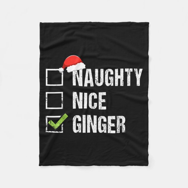 Manta Polar Naughty Nice Ginger Redhead Santa Hat Irish Christ (Anverso)
