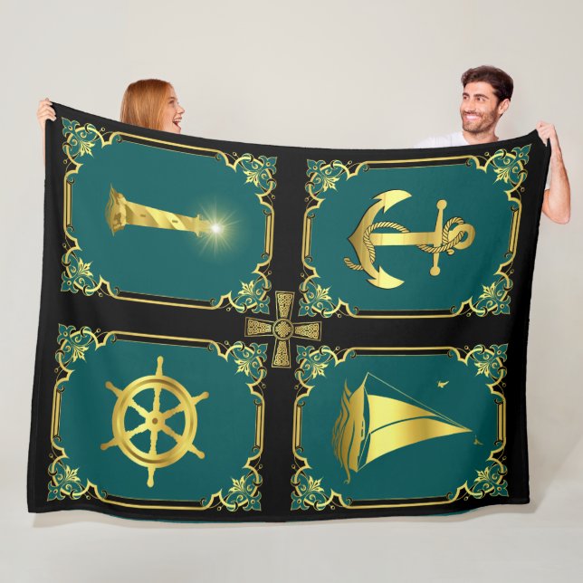 Manta Polar Náutica/rueda de velero/faro/cemento X (In situ)