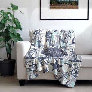 Manta Polar Nautical Beach Pattern Navy ID839