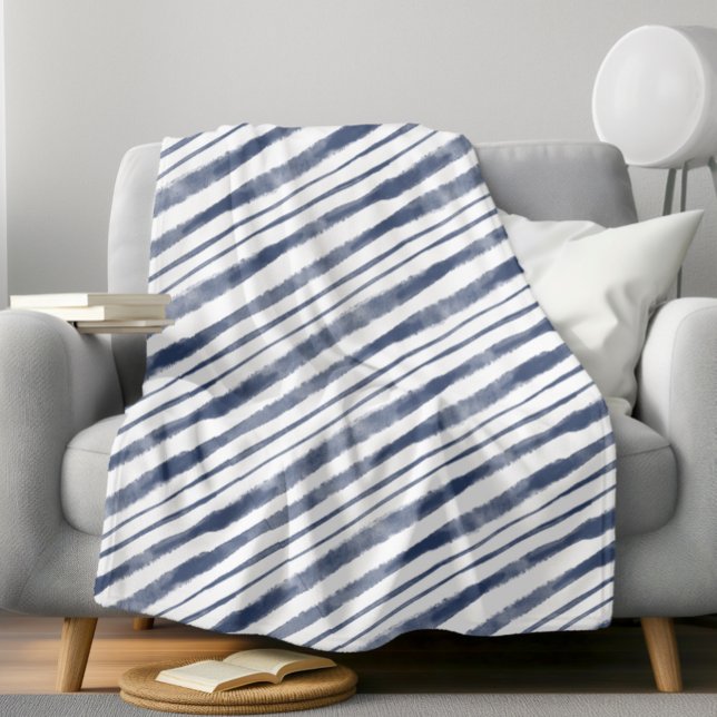 Manta Polar Nautical Blue Waves Lines Beach House Lakeside (Subido por el creador)
