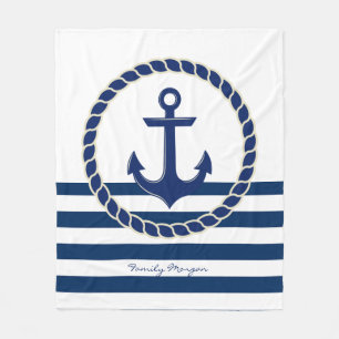 Manta Polar Nautical Boat Name,Anchor Naval Blue Stried