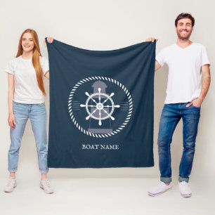 Manta Polar Nautical Bote Name Navy Blue