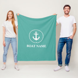 Manta Polar Nautical Bote Nombre Anchor Rope Medio