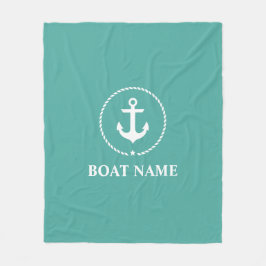 Manta Polar Nautical Bote Nombre Anchor Rope Medio