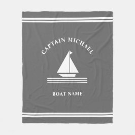 Manta Polar Nautical Gray White Boating Ilustracion