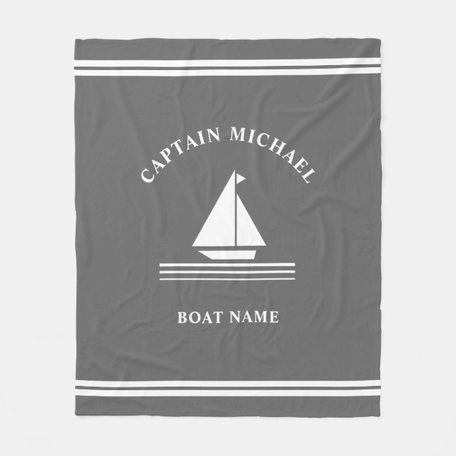 Manta Polar Nautical Gray White Boating Ilustracion (Anverso)
