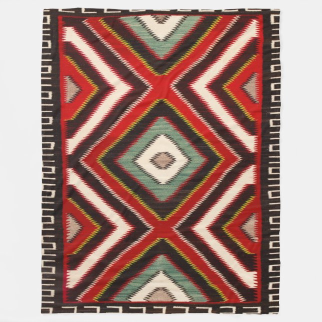 Manta Polar Navajo Horse Saddle Blanket 1890s Print (Anverso)