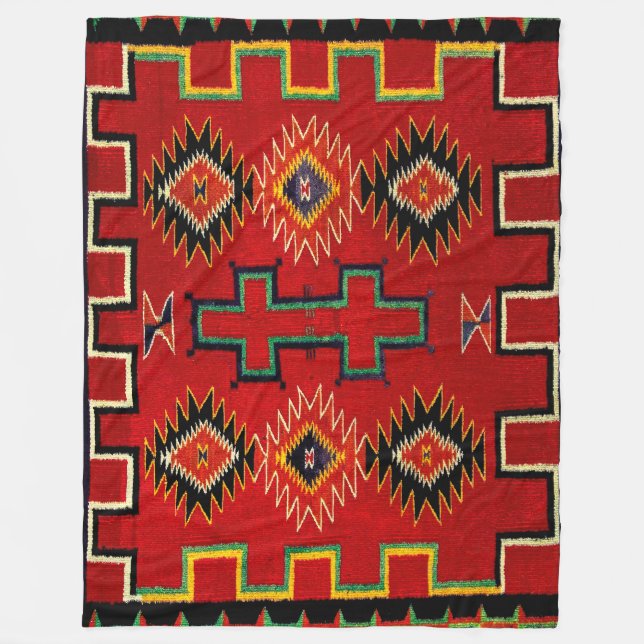 MANTA POLAR NAVAJO INDIAN 1890 HORSE SADDLE BLANKET (Anverso)