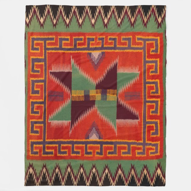 MANTA POLAR NAVAJO INDIAN HORSE SADDLE BLANKET FLEECE (Anverso)
