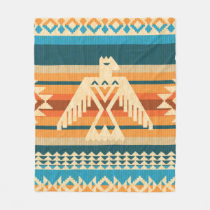 Manta Polar Navajo style abstract seamless pattern with eagle 