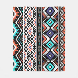 Manta Polar Navajo Tribal Retro: Sin Marea Geométrica.