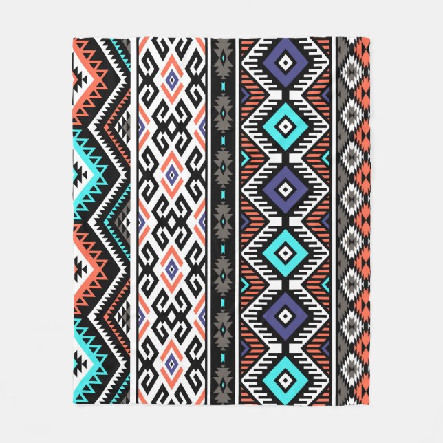 Manta Polar Navajo Tribal Retro: Sin Marea Geométrica. (Anverso)