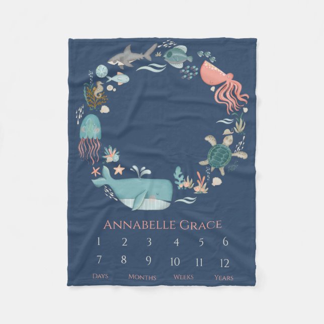 Manta Polar Nave Milestone Ocean Animal Wreath (Anverso)