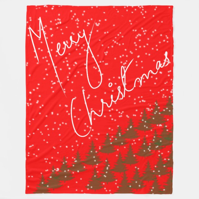 Manta Polar Navidad Alegre Dibujada a Mano (Anverso)
