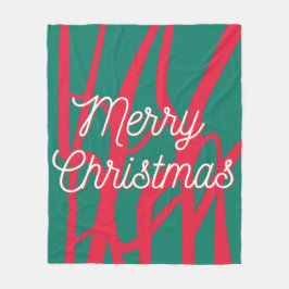 Manta Polar Navidad alegre personalizada abstracta roja y verd