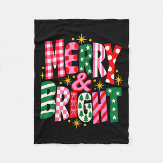 Manta Polar Navidad Alegre y Brillante Rosa Retro Elegante