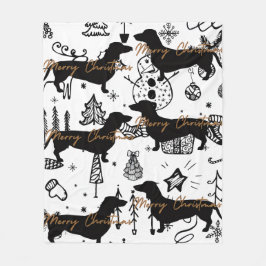 Manta Polar Navidad Dachshund