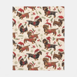 Manta Polar Navidad Dachshund