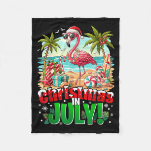Manta Polar Navidad de Verano Flamingo de Playa Hawaiano Mujer