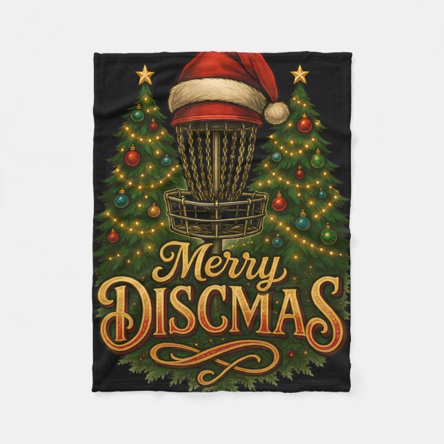 Manta Polar Navidad Disc Golf Merry Discmas  (Anverso)