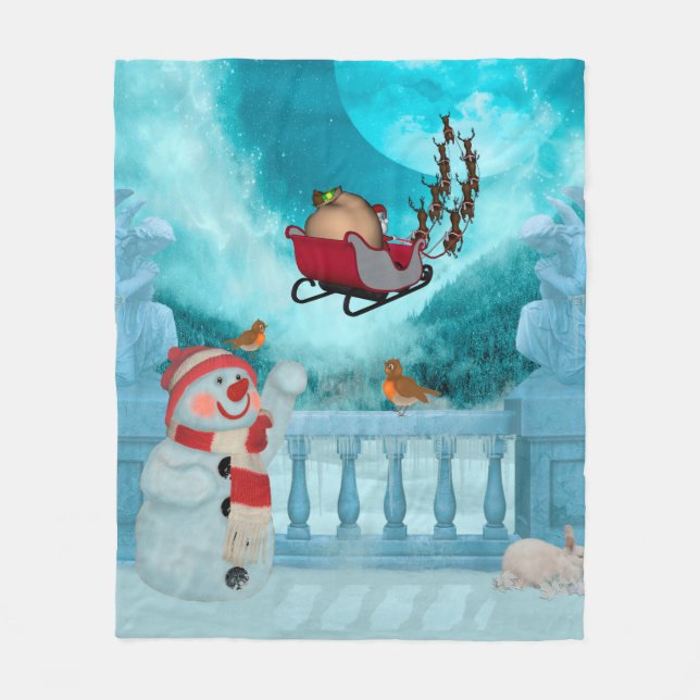 Manta Polar Navidad diseño, Papá Noel (Anverso)