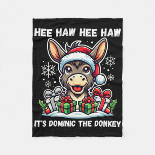 Manta Polar Navidad divertida burro de Navidad italiano Domini