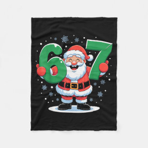 Manta Polar Navidad divertida meme retro 67 Santa Seis Siete H