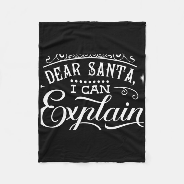 Manta Polar Navidad Divertida Querido Santa Puedo Explicar Gui (Anverso)