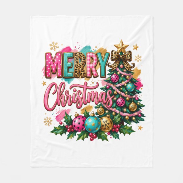 Manta Polar Navidad elegante y alegre (Anverso)