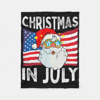 Manta Polar Navidad En Julio Retro Hipster Divertido Santa Hom