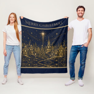 Manta Polar Navidad en las Estrellas Pueblo Navideño