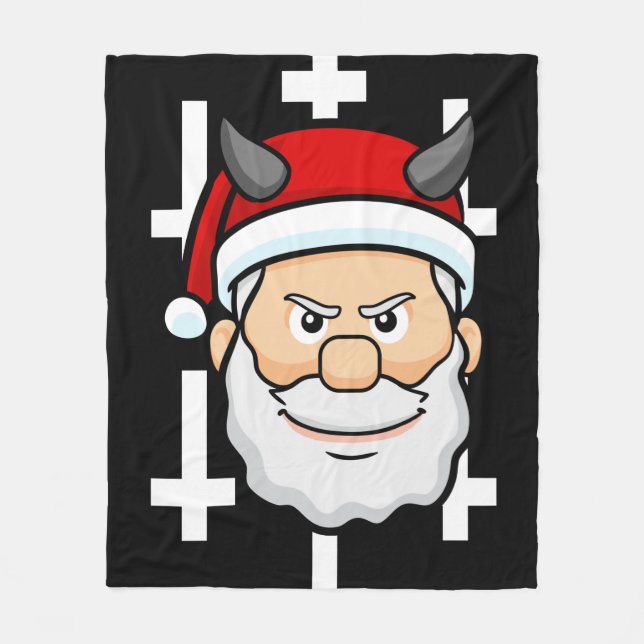 Manta Polar navidad fea malvada santa claus (Anverso)