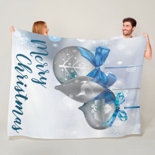 Manta Polar Navidad Fleece Tira Ornaments Winowflake