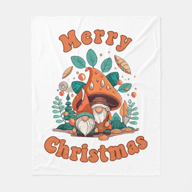 Manta Polar Navidad Gnome Retro (Anverso)