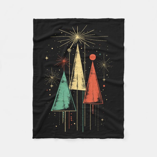 Manta Polar Navidad Moderna de Mitad de Siglo  (Anverso)