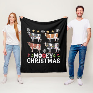 Manta Polar Navidad Mooey Amante de las Vacas Fiesta Granja Gr