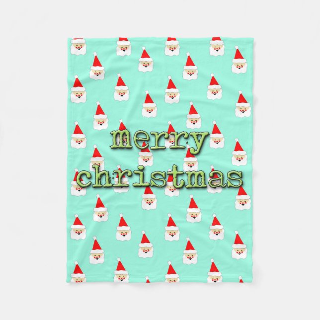 Manta Polar navidad navideña mediados del siglo moderno santa  (Anverso)