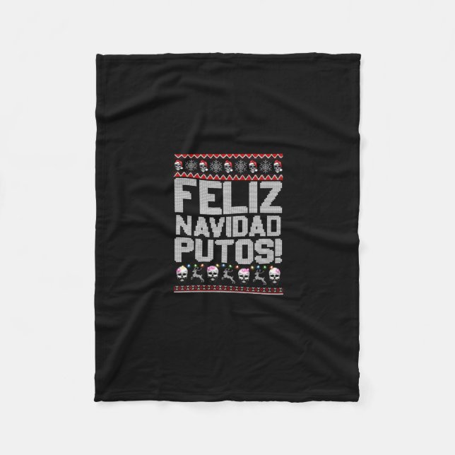 Manta Polar Navidad Putos Funny Navidades feos de México Fiest (Anverso)