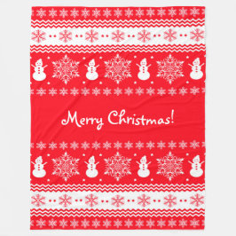 Manta Polar Navidad rojo y blanco