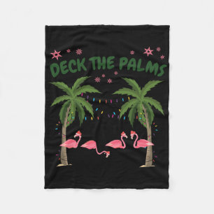 Manta Polar Navidad Tropical Florida Flamingo Decorar Las Palm