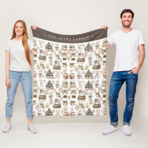 Manta Polar Navidades acogedores con diseño acuático