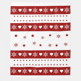 Manta Polar Navidades acogedores en blanco - diseño estrella y