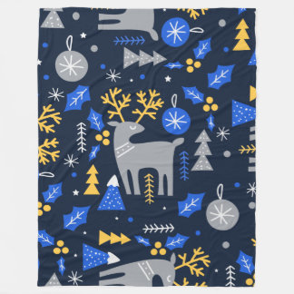 Manta Polar Navidades Adorables Estilo escandinavo Azul