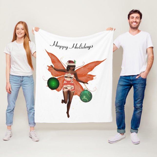 Manta Polar Navidades afroamericanos: Fleece Fleece Blanket (In situ)