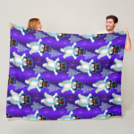 Manta Polar Navidades Azules de Baile Cutáneo