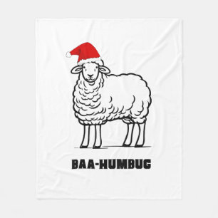 Manta Polar Navidades Baa-Humbug-Oveja graciosa agricultora An