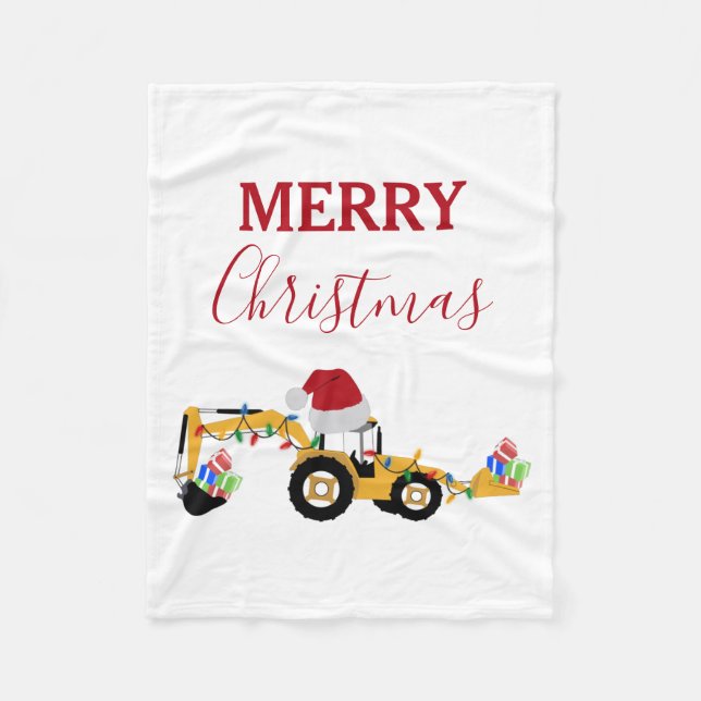 Manta Polar Navidades Backhoe Construction Truck (Anverso)